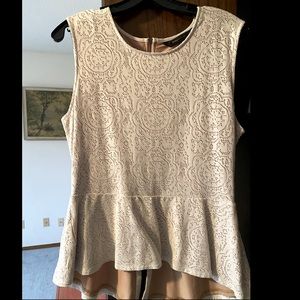 White Peplum Eyelet BCBGMAXAZRIA top